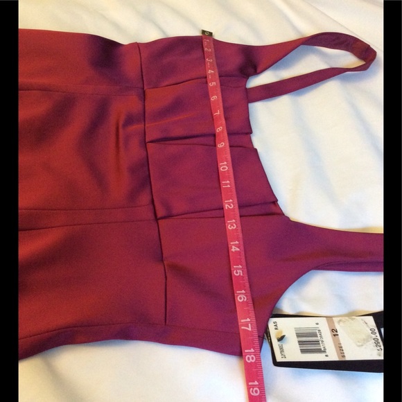 David Meister NWT Deep Red Bodycon Dress Size 12 - Picture 11 of 15